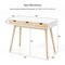 Costway Computer Desk 40'' Wooden Workstation Vanity Table with3 Drawers & Rubber Wood Legs